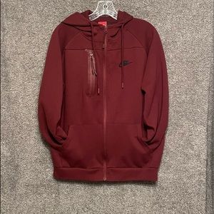 Nike Sportswear Tech Men's Knit Hoodie Burgundy